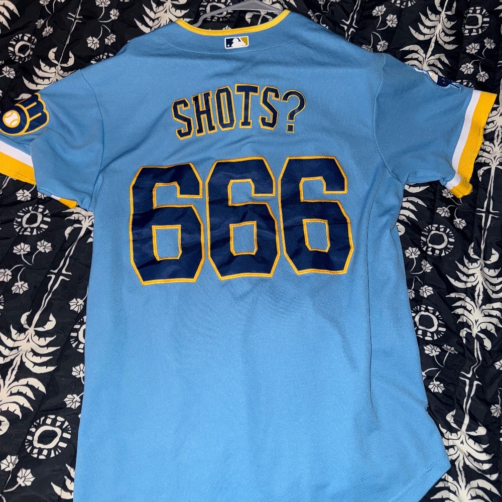 Custom Brew Crew jersey.